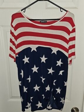 HEIMISH USA Red, White & Blue Star and Stripe Short Sleeve Tee